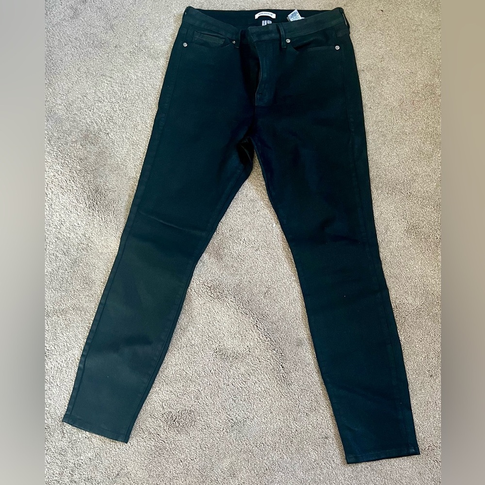Good American Black Coated Denim